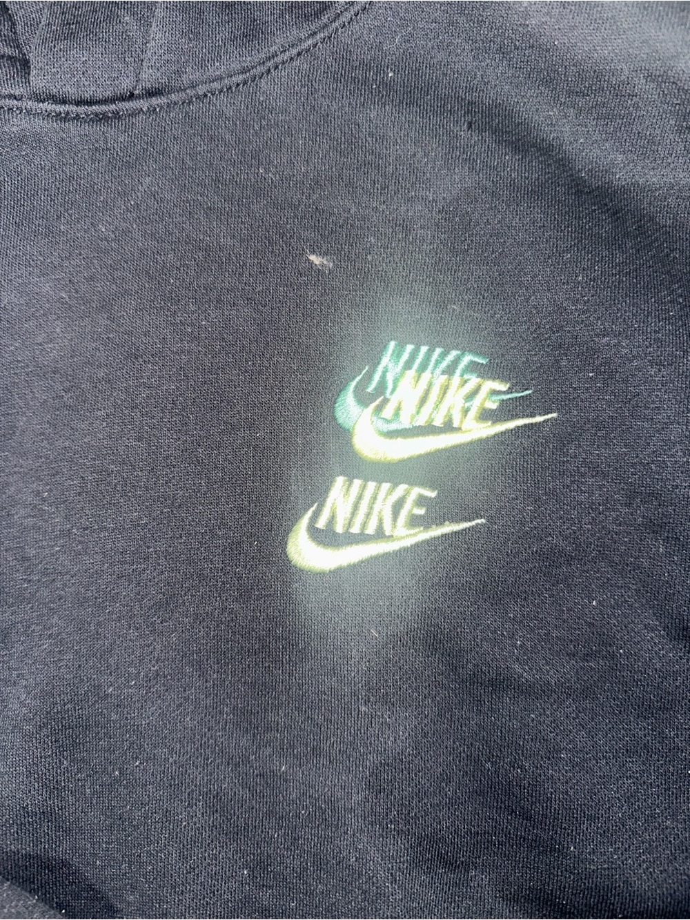 Nike Black Hoodie with Neon Green Logos - Picture 4 of 8